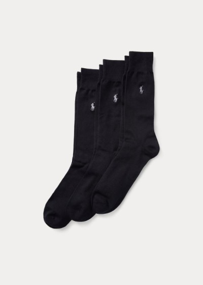 Calcetines Polo Ralph Lauren Hombre Negros - Supersoft Trouser 3-Pack - OGNJC3186